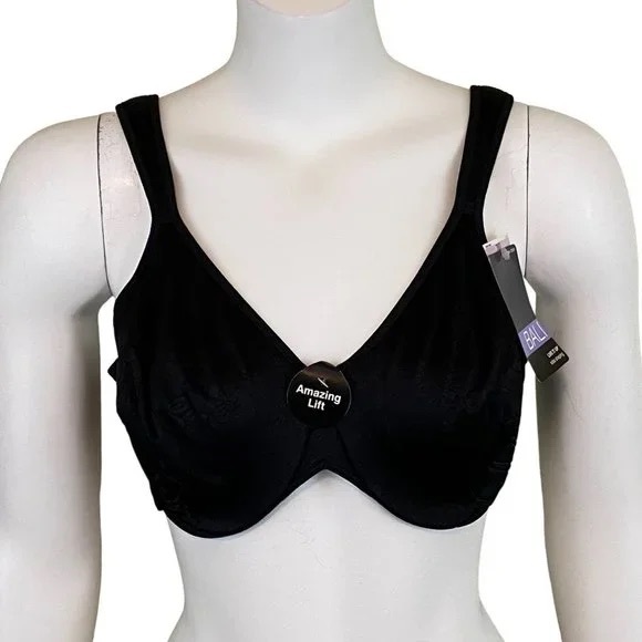 Bali Live it Up Side Shaping Bra Black Size 38DDD Comfort Cushion 3353 NWT - Picture 1 of 7